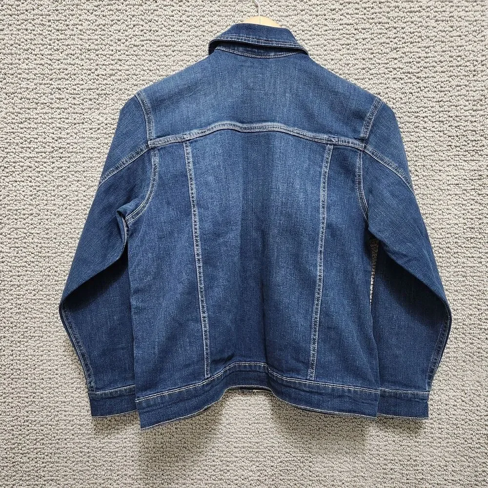 PLACE Girls Blue Stretch Denim Trucker Jacket Size L 10/12
